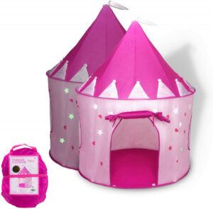 FoxPrint Princess Castle Glow In The Dark Foldable Pop-Up Play Tent