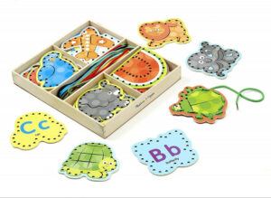 Melissa And Doug Alphabet Wooden Lacing Cards